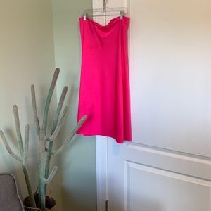 Jcrew satin slip skirt in hot pink